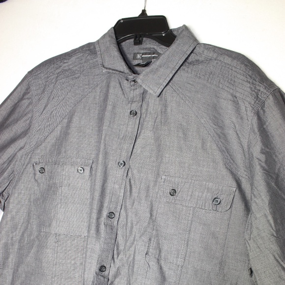 Inc International Men's Shirt XXL Black Button Down Long Sleeve w/Pockets Cotton - Picture 5 of 7